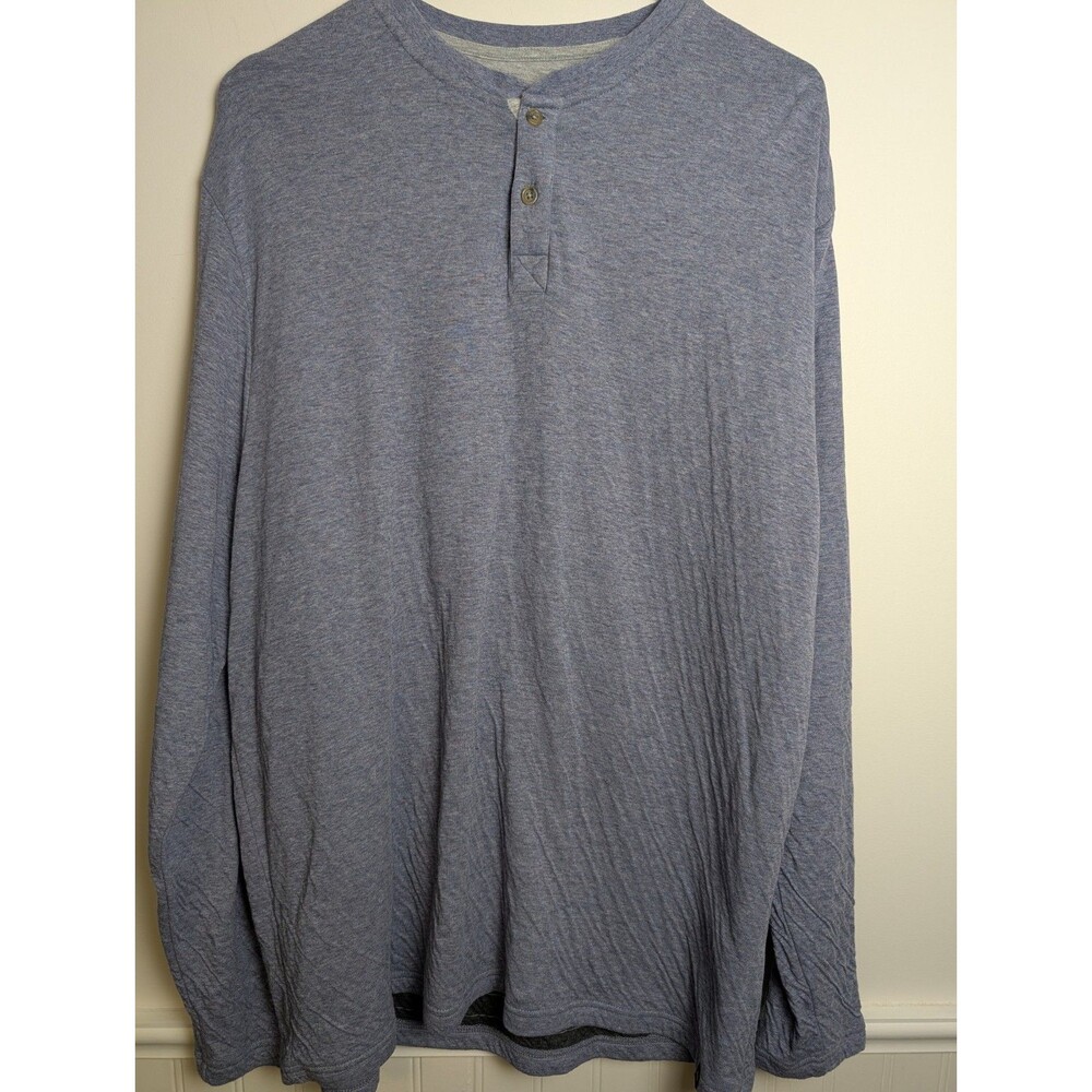 Fish Hippie Mens Balao Long Sleeve Henley 2 Layer Shirt Size Large Blue Outdoors